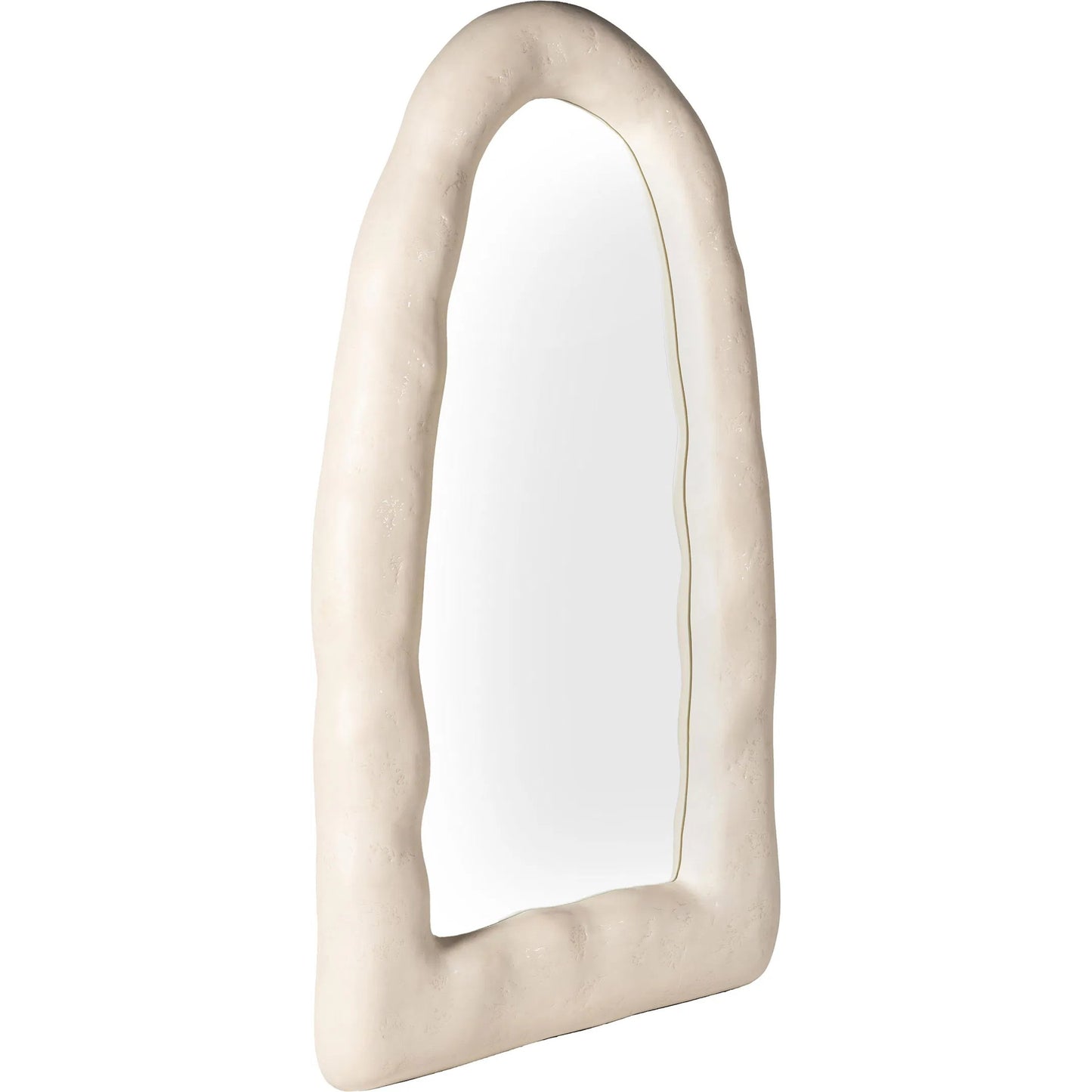 002 SI-2320934 | Additional Silo | Kaia Textured Small Floor Mirror by TOV Furniture in cream. Made from frp, glass in a modern style.