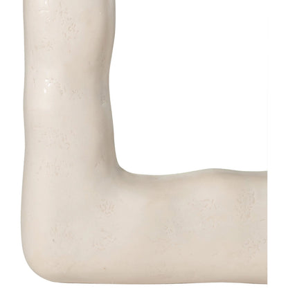 Kaia Textured Small Floor Mirror by TOV Furniture in cream. Made from frp, glass in a modern style.