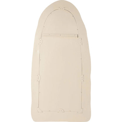 Kaia Textured Small Floor Mirror by TOV Furniture in cream. Made from frp, glass in a modern style.