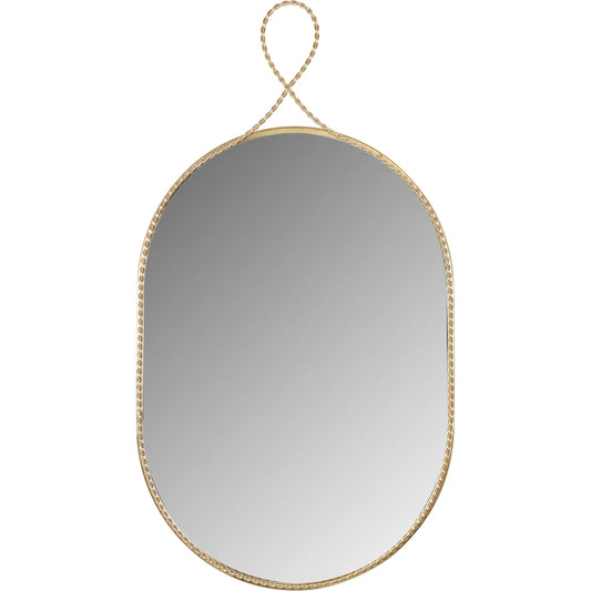 Ravina Braided Brass Oval Wall Mirror by TOV Furniture in gold. Made from glass, iron, mdf in a unique style.