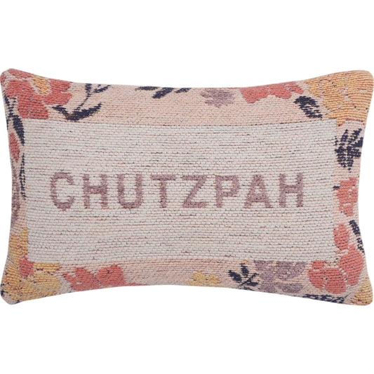Chutzpah Jacquard Woven Pillow by TOV Furniture in multi. Made from cotton, polyester in a unique style.