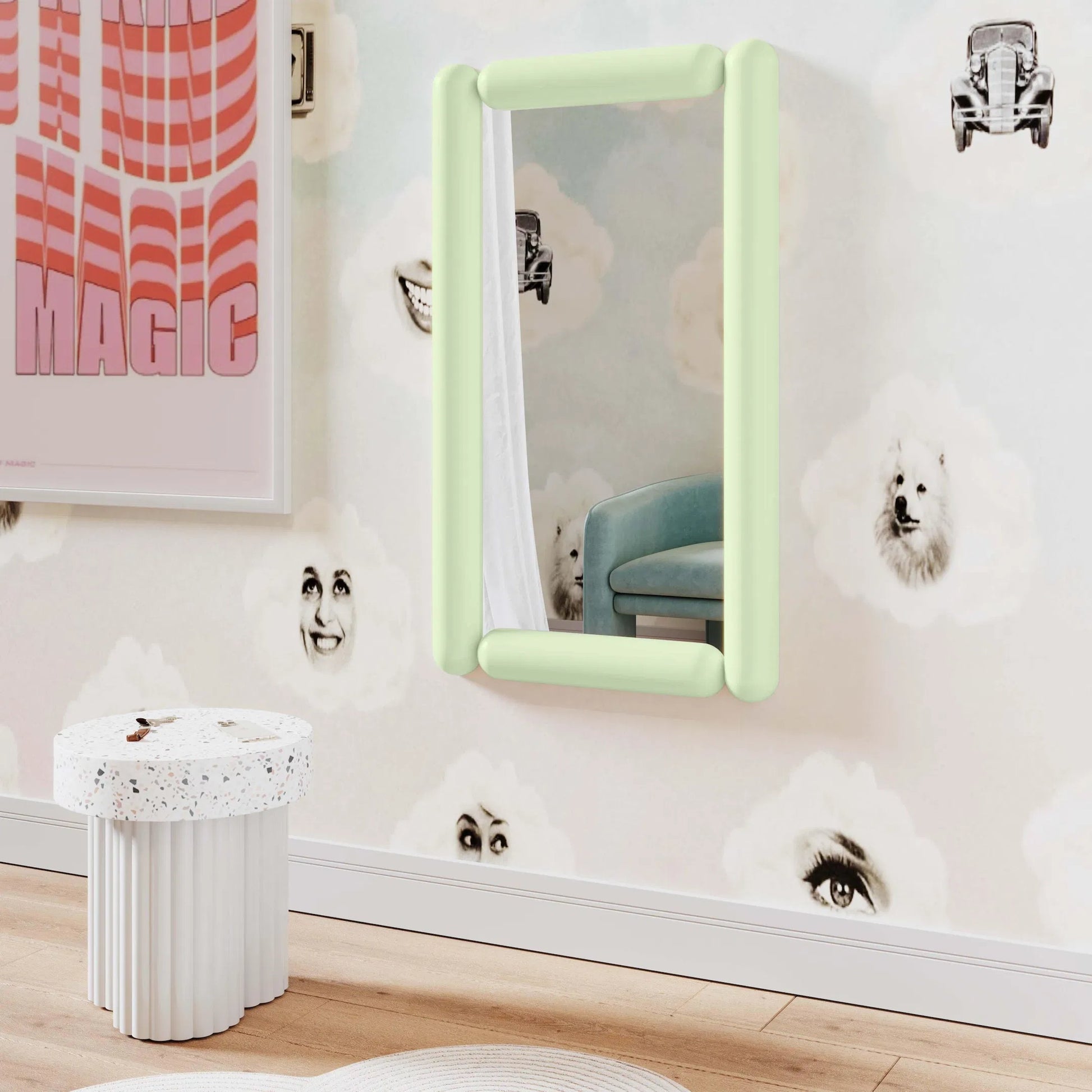 Cozzi Wall Mirror by TOV Furniture. Made from glass, mdf, steel in a eclectic & global style.