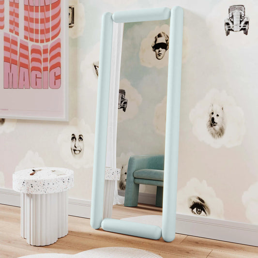 Cozzi Floor Mirror by TOV Furniture. Made from glass, mdf, steel in a unique style.