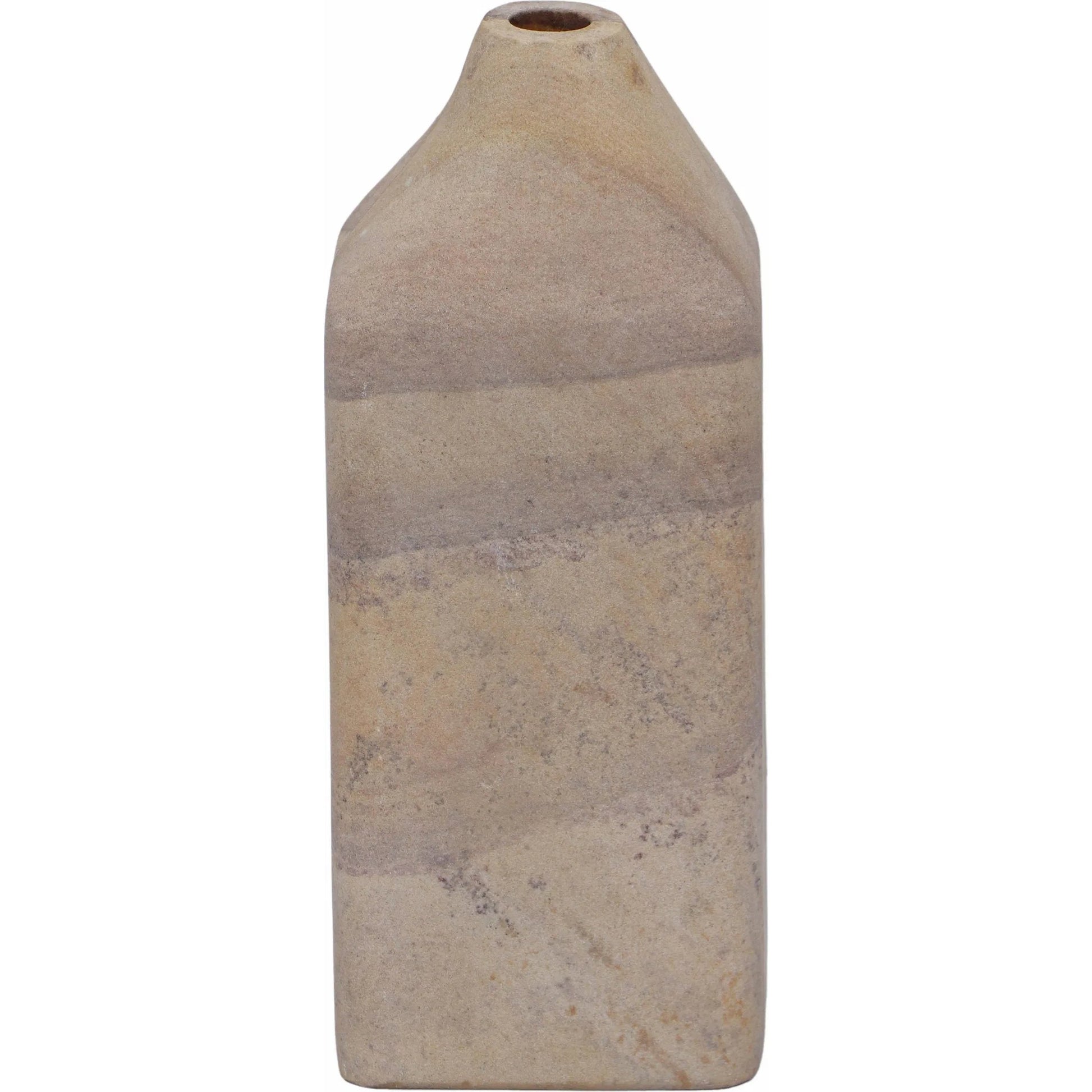 Saava Sandstone Straight Vase by TOV Furniture in natural. Made from stone in a unique style.