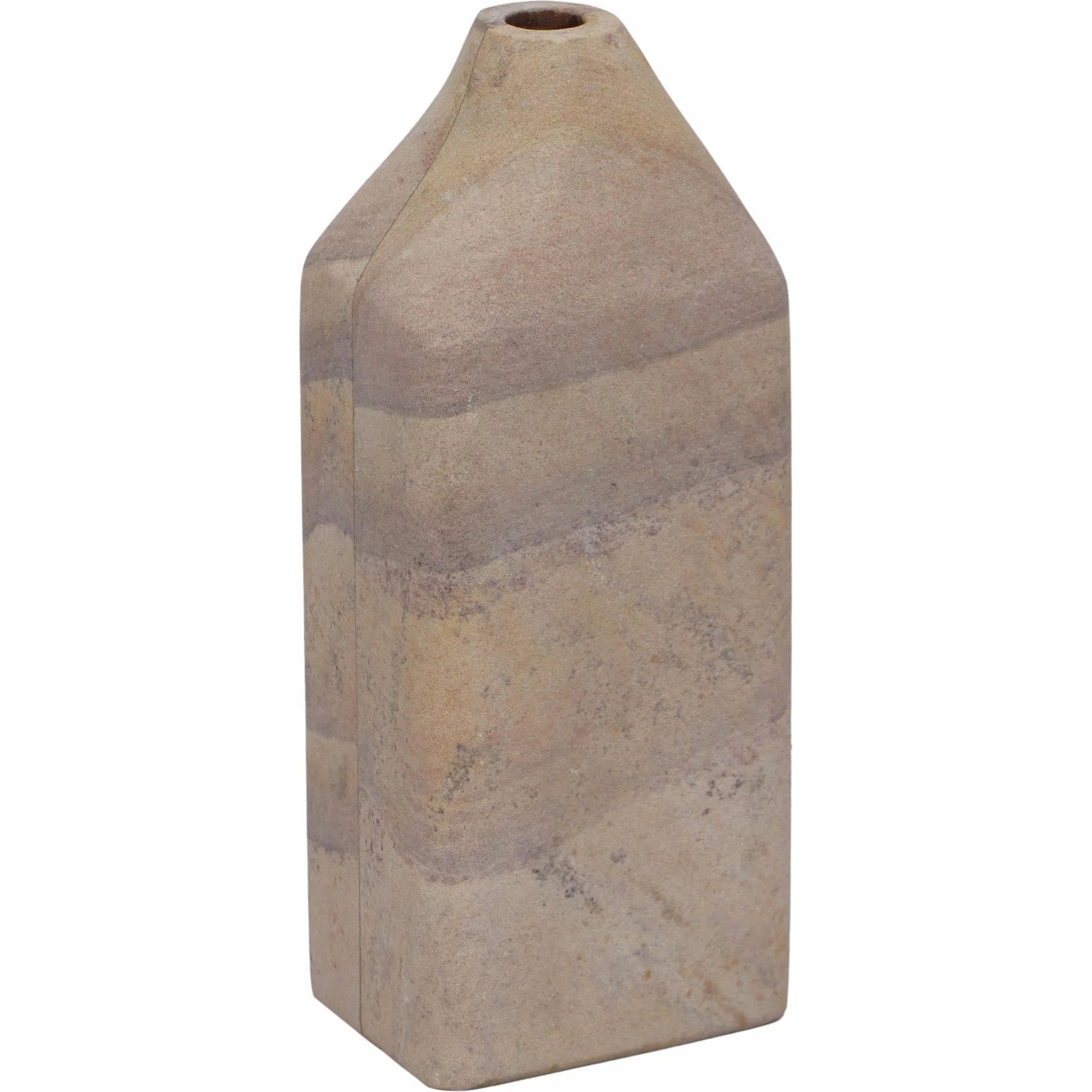 Saava Sandstone Straight Vase by TOV Furniture in natural. Made from stone in a unique style.