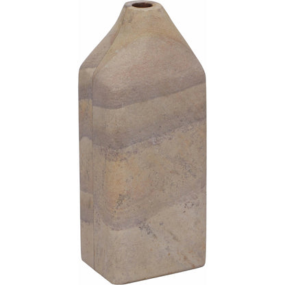 Saava Sandstone Straight Vase by TOV Furniture in natural. Made from stone in a unique style.