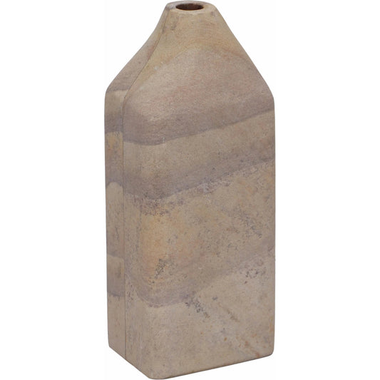 Saava Sandstone Straight Vase by TOV Furniture in natural. Made from stone in a unique style.