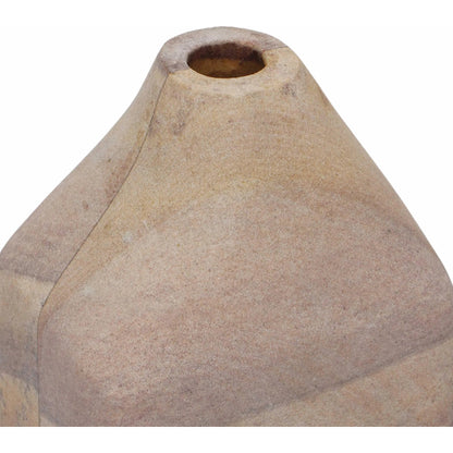 Saava Sandstone Straight Vase by TOV Furniture in natural. Made from stone in a unique style.