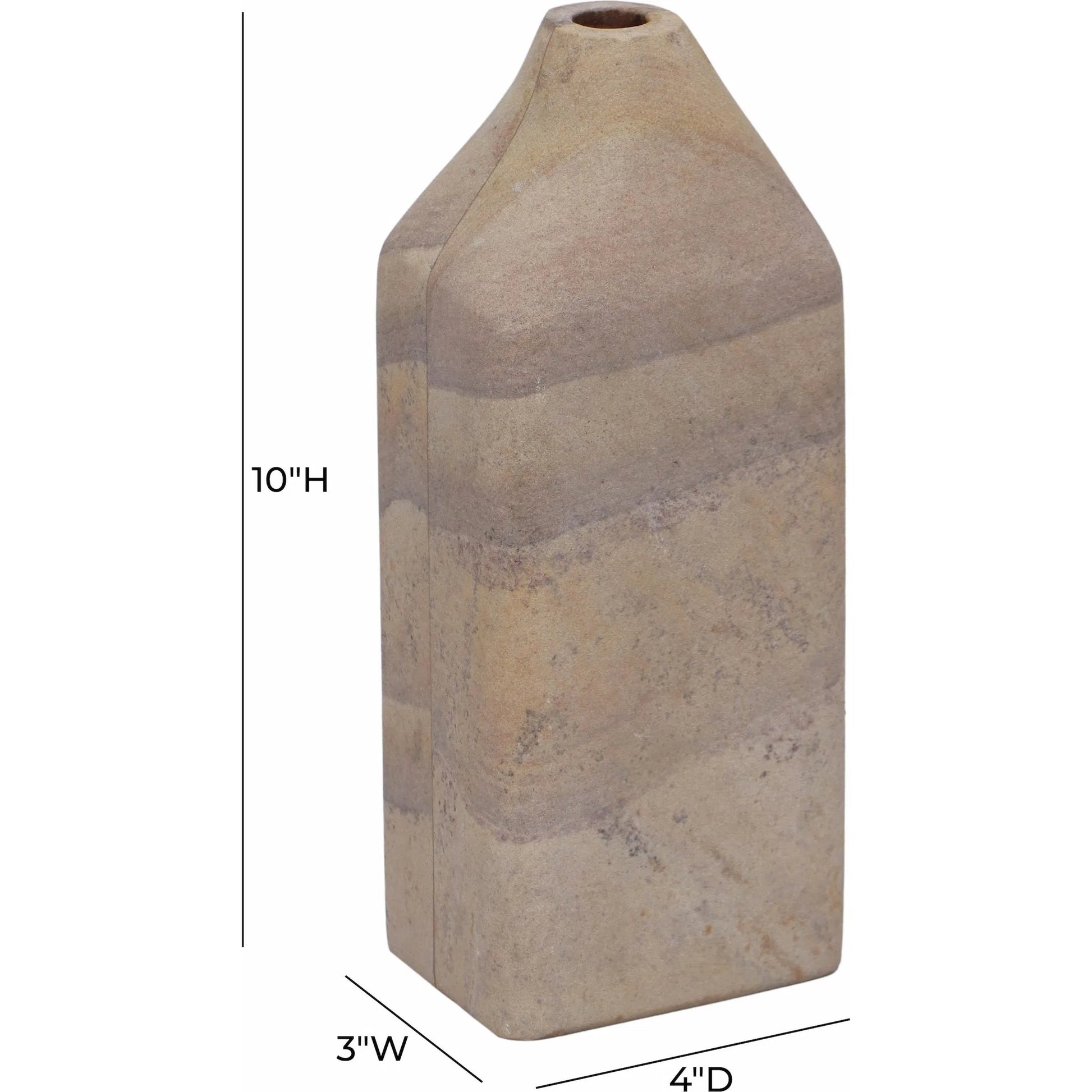 Saava Sandstone Straight Vase by TOV Furniture in natural. Made from stone in a unique style.