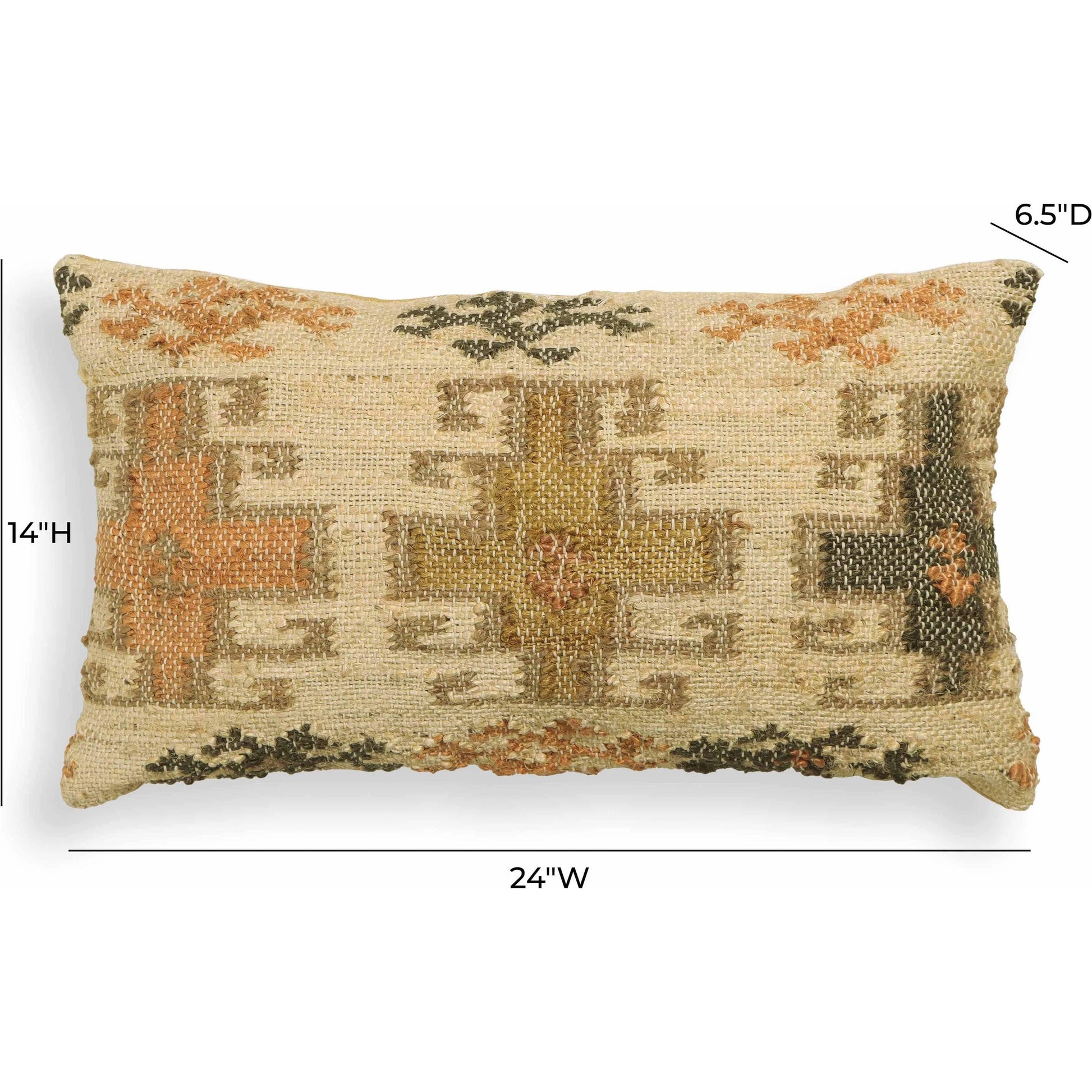 Sephine Cotton Rectangular Accent Pillow by TOV Furniture in multi. Made from cotton, jute in a rustic style.