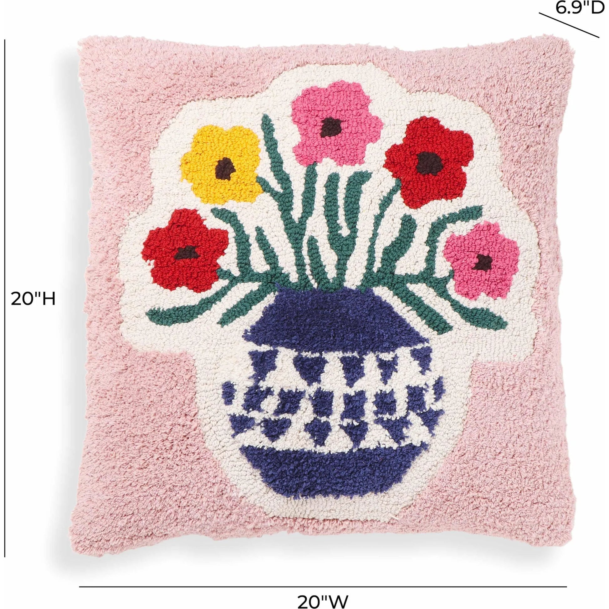 Blossom Tufted Cotton Square Accent Pillow by TOV Furniture in multi. Made from cotton, polyester in a eclectic & global style.