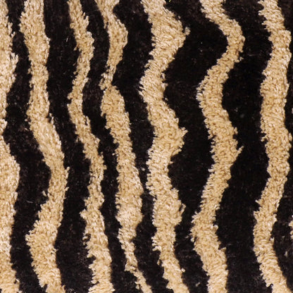 Zebra Striped Tufted Bench by TOV Furniture in brown. Made from cotton, polyester, wood in a unique style.