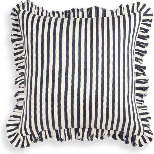 Alessia Striped Ruffle Square Accent Pillow by TOV Furniture. Made from acrylic, polyester in a unique style.