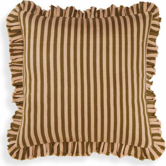 Alessia Striped Ruffle Square Accent Pillow by TOV Furniture. Made from acrylic, polyester in a unique style.