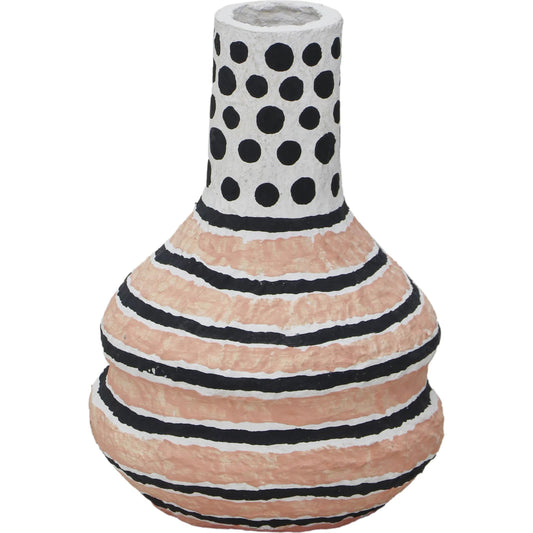 Cotton Mache Vase in Modernist Print by TOV Furniture in modernist print. Made from cotton mache in a unique style.