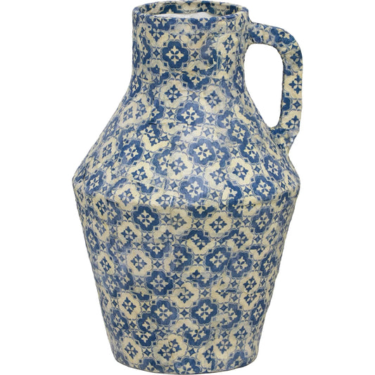 Cotton Mache Vase in Lisbon Tile by TOV Furniture in lisbon tile. Made from cotton mache in a unique style.