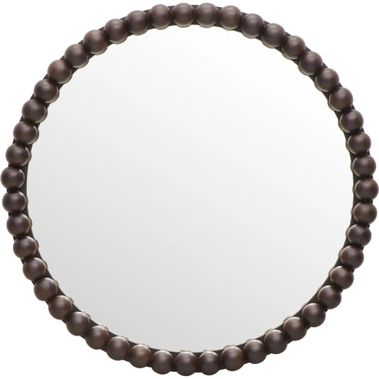 Baria Wooden Round Wall Mirror by TOV Furniture. Made from unique in a transitional style.