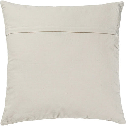 Tabitha Square Embroidered Throw Pillow by TOV Furniture in cream. Made from cotton, wool in a unique style.