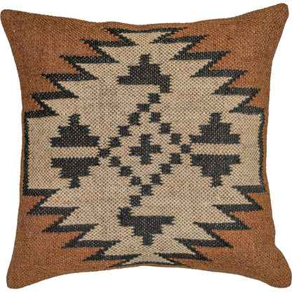 Terra Square Kilim Throw Pillow by TOV Furniture. Made from jute, wool in a unique style.