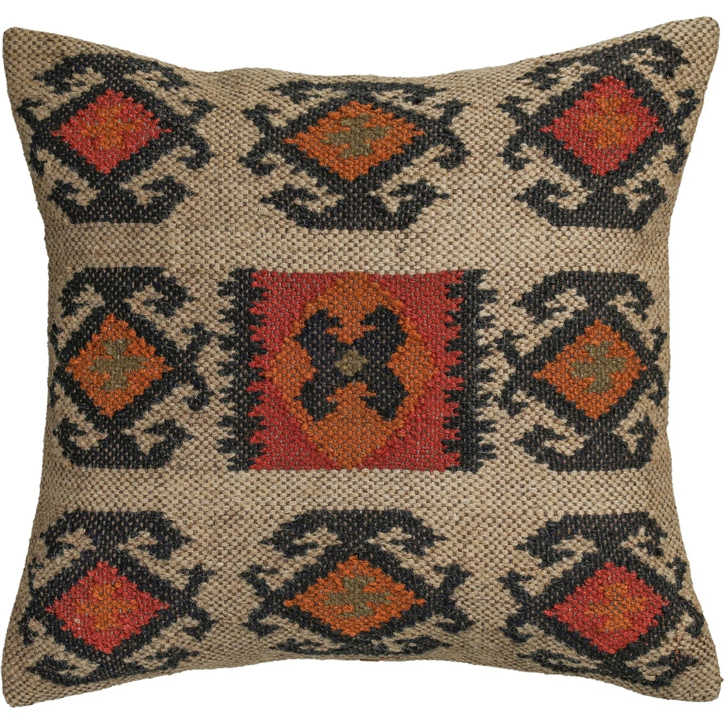 006 SI-2527455 | Primary Silo | Terra Square Kilim Throw Pillow by TOV Furniture. Made from jute, wool in a unique style.