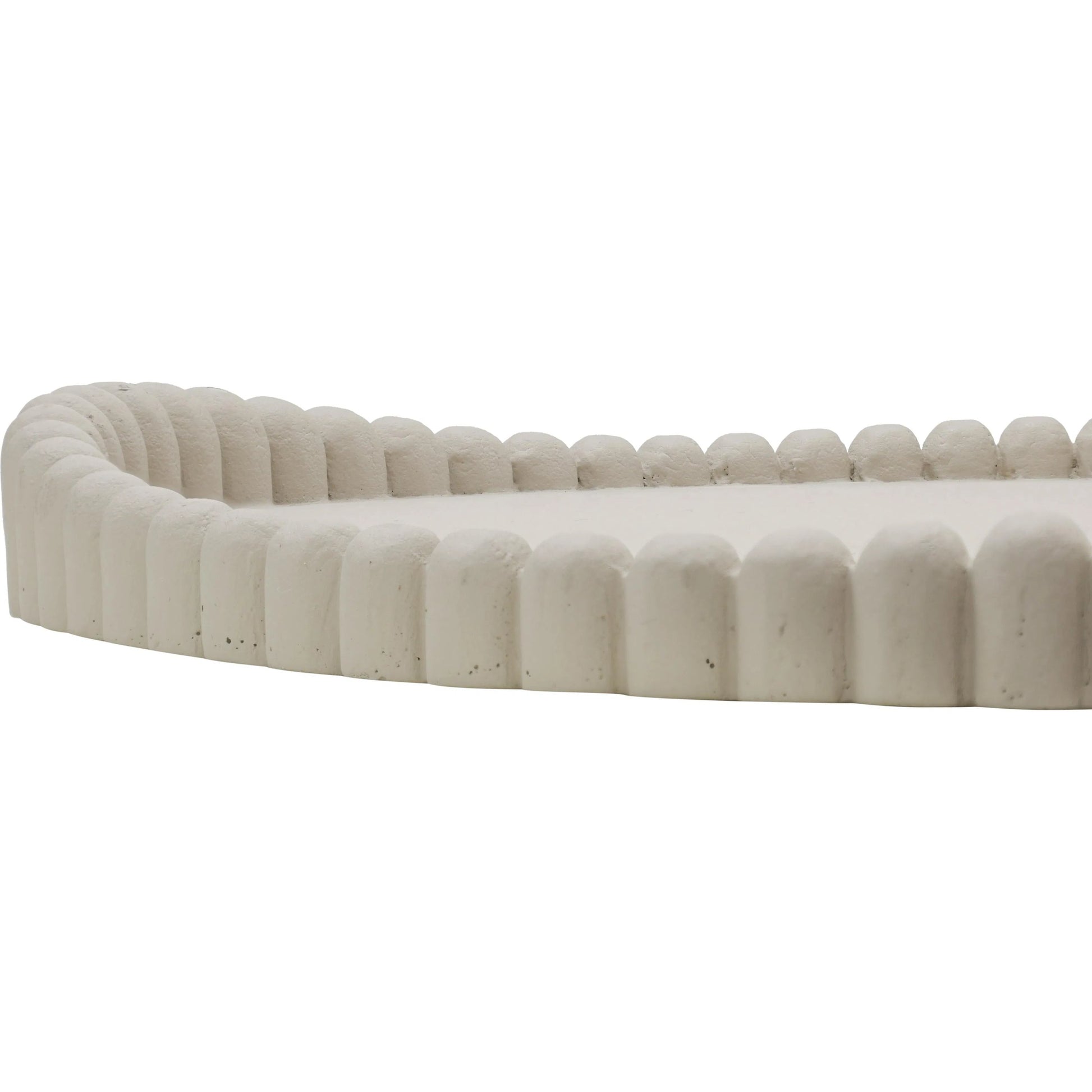 Alna Catchall Tray by TOV Furniture in cream. Made from concrete in a unique style.