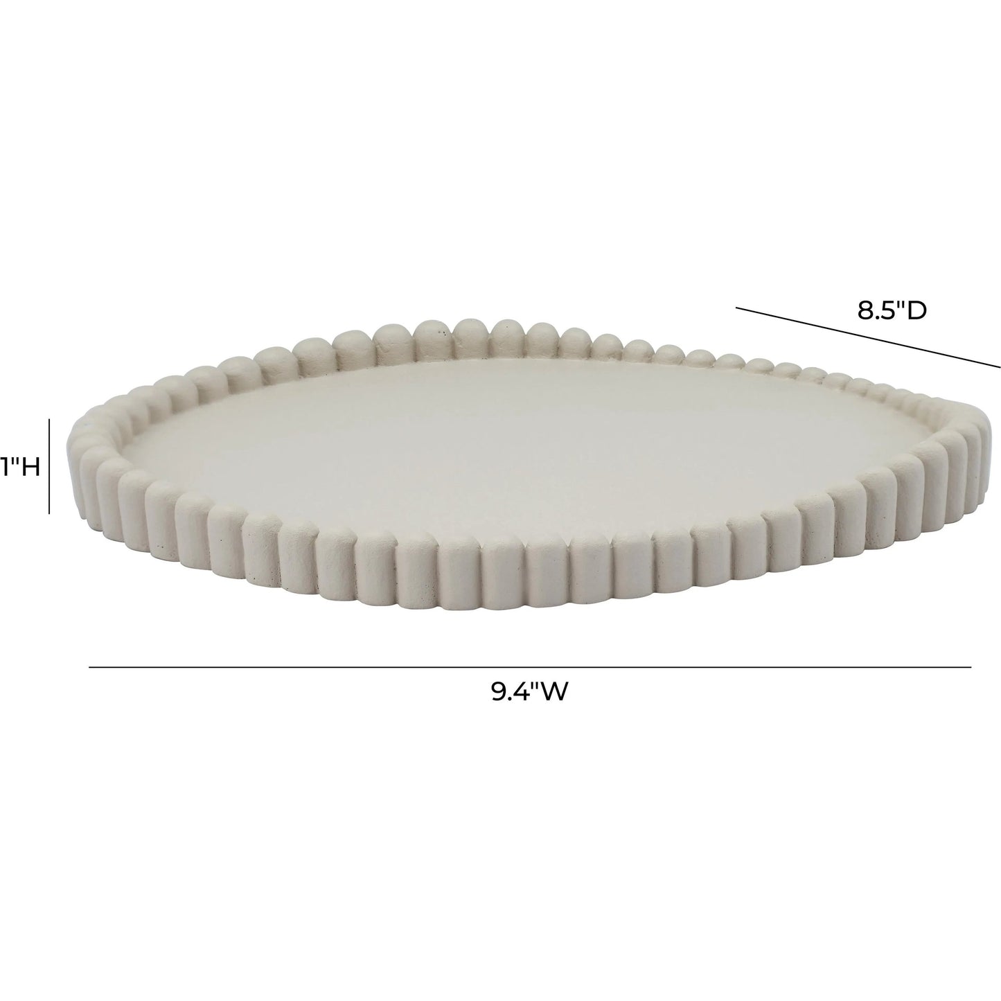 002 SI-2454282 | Additional Silo | Alna Catchall Tray by TOV Furniture in cream. Made from concrete in a unique style.