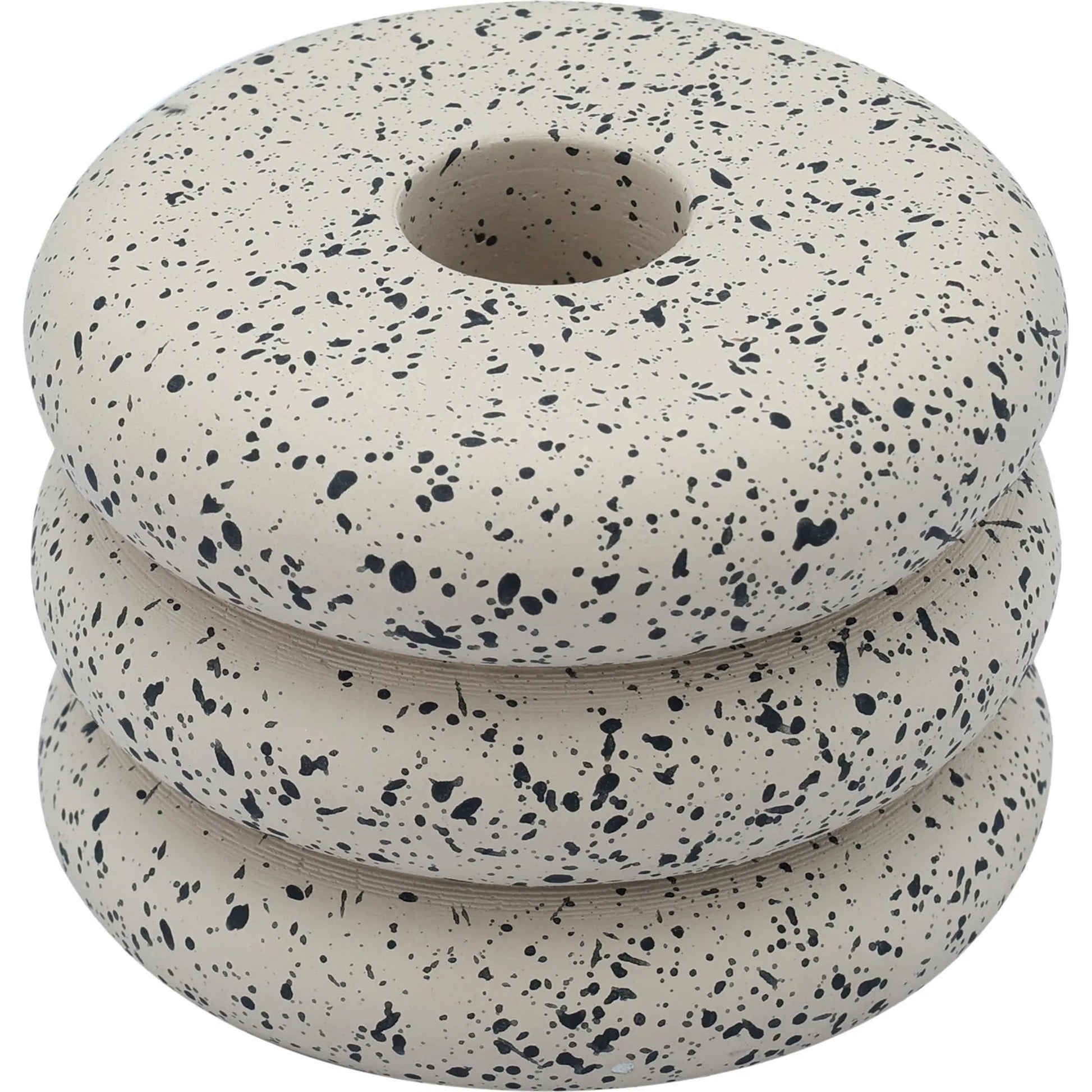 Gabby Speckled Stacked Candleholder by TOV Furniture. Made from concrete in a unique style.