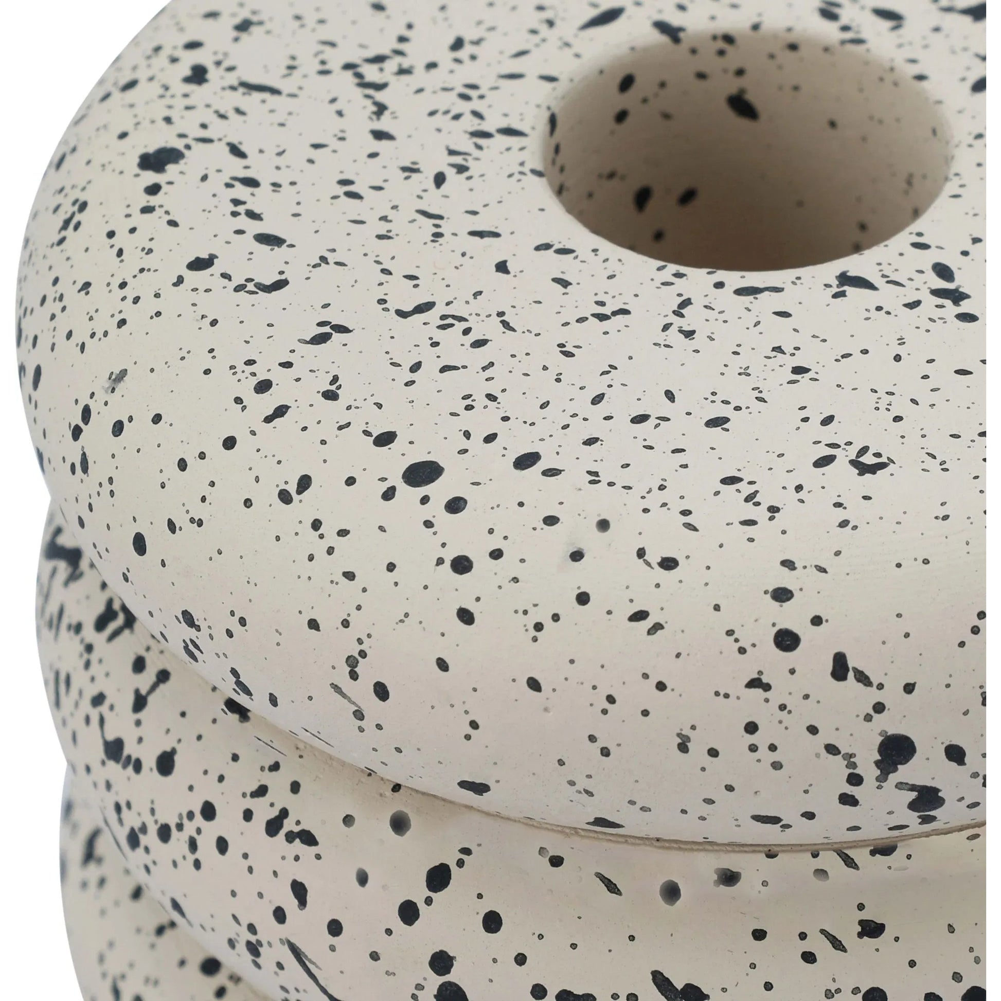 Gabby Speckled Stacked Candleholder by TOV Furniture. Made from concrete in a unique style.