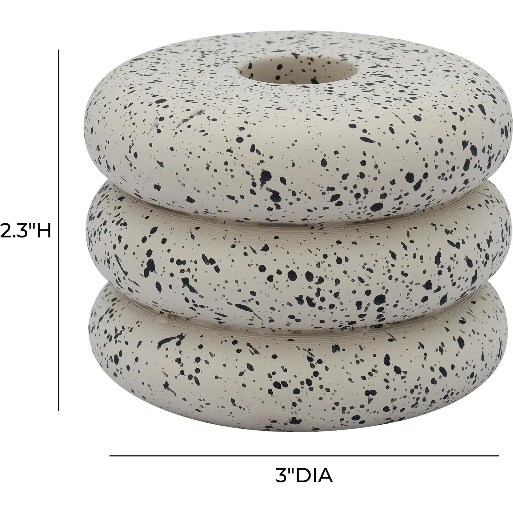 Gabby Speckled Stacked Candleholder by TOV Furniture. Made from concrete in a unique style.