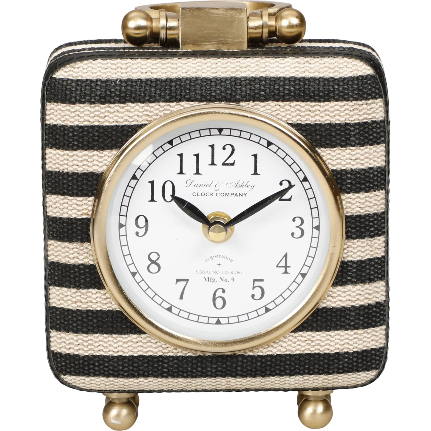003 SI-2527438 | Primary Silo | Mona Black Striped Designer Standing Accent Clock by TOV Furniture in black stripes. Made from fabric, metal in a unique style.