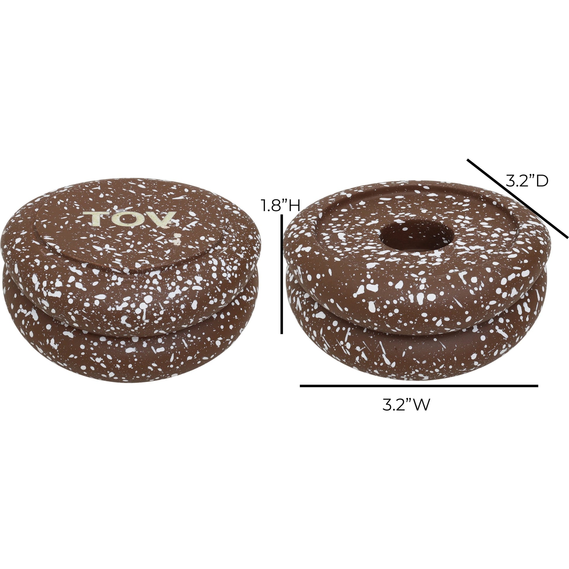 Gabby Stacking Candle Holder (Set of 2) by TOV Furniture. Made from concrete in a unique style.