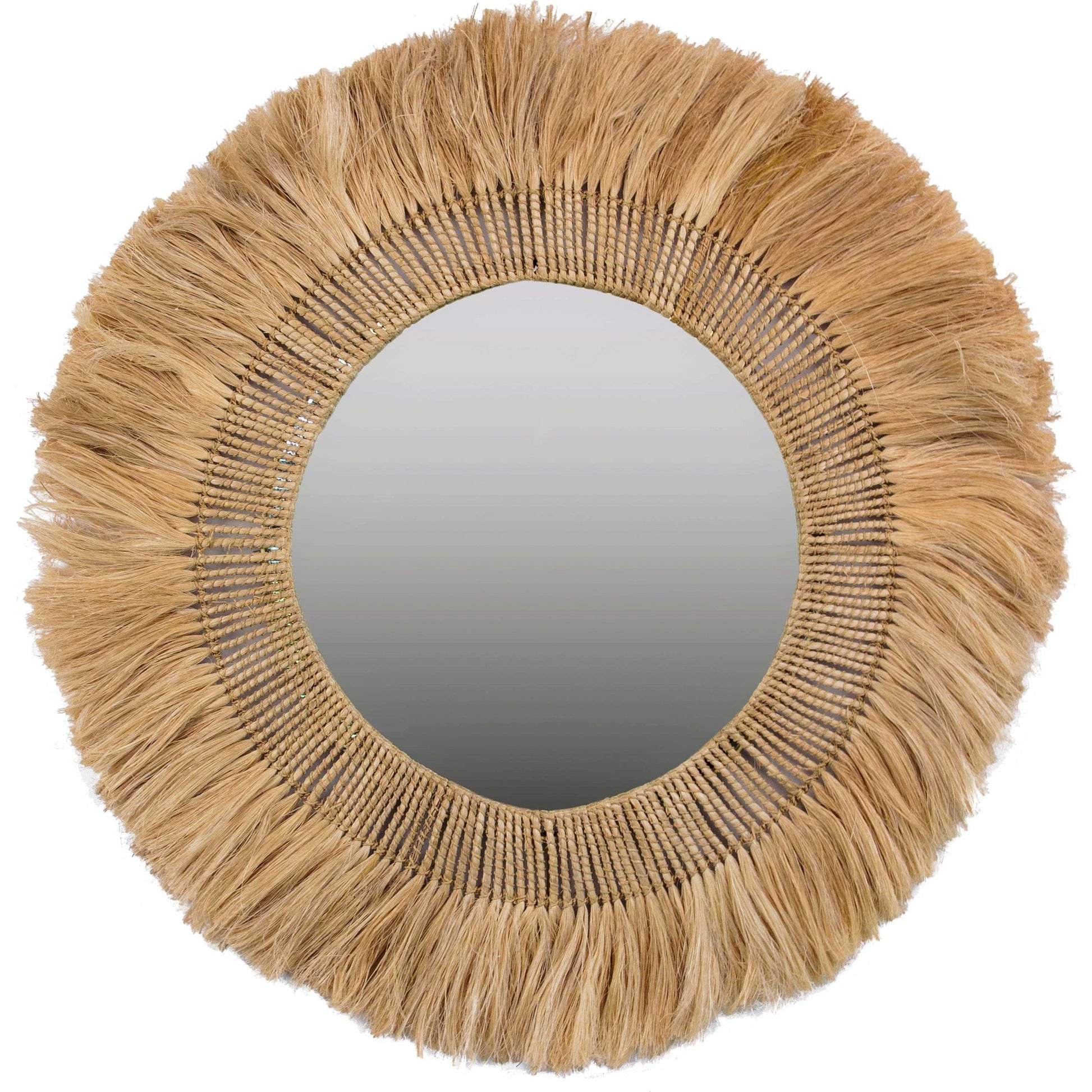 Karissa Mirror by TOV Furniture in natural. Made from abaca, iron in a eclectic & global style.