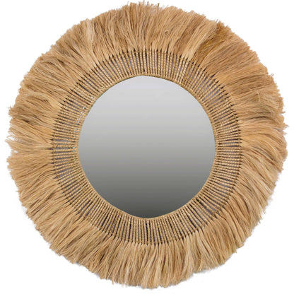 Karissa Mirror by TOV Furniture in natural. Made from abaca, iron in a eclectic & global style.