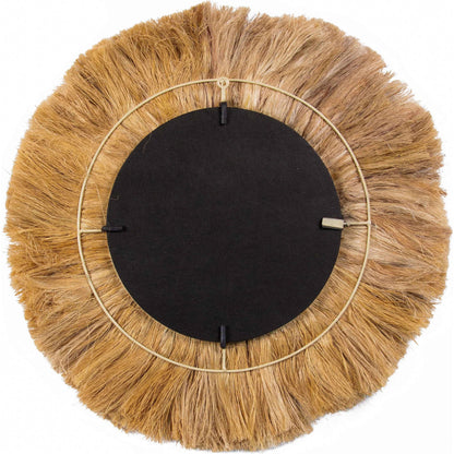 Karissa Mirror by TOV Furniture in natural. Made from abaca, iron in a eclectic & global style.