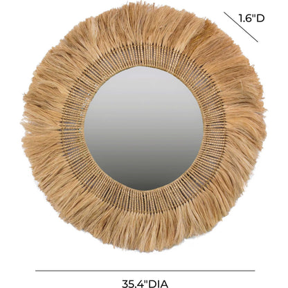 Karissa Mirror by TOV Furniture in natural. Made from abaca, iron in a eclectic & global style.