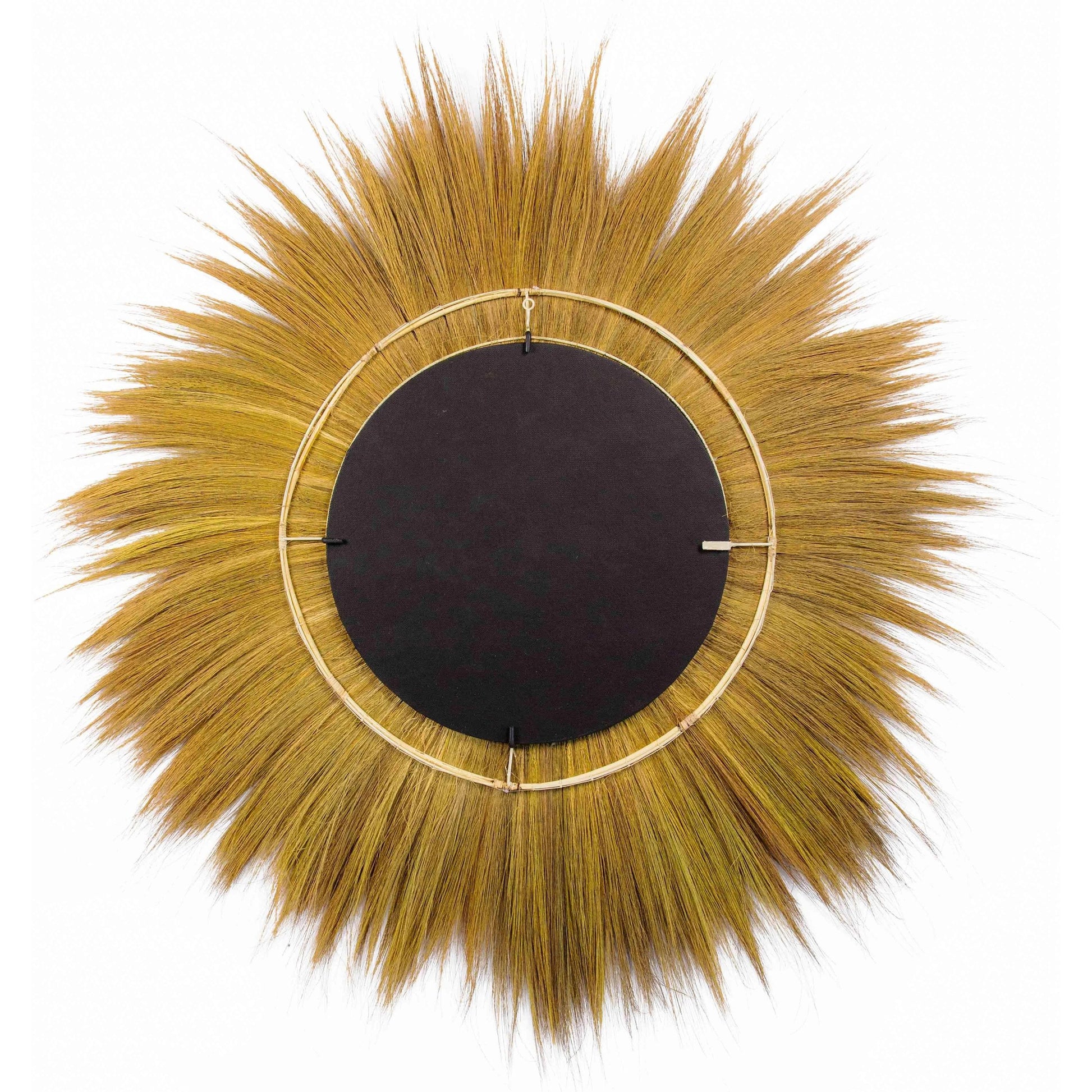 Mettu Mirror by TOV Furniture in natural. Made from rayung grass, iron in a eclectic & global style.
