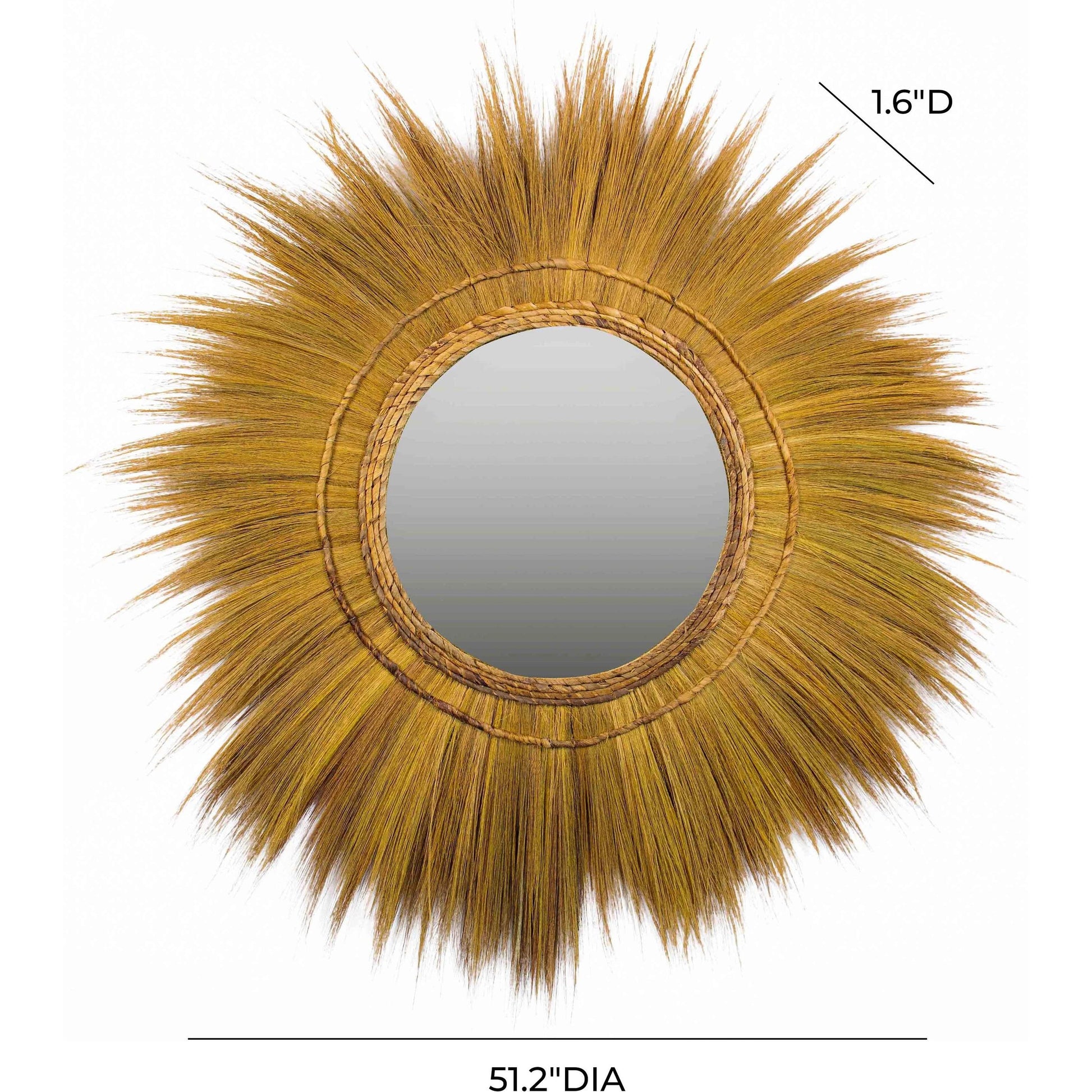 Mettu Mirror by TOV Furniture in natural. Made from rayung grass, iron in a eclectic & global style.