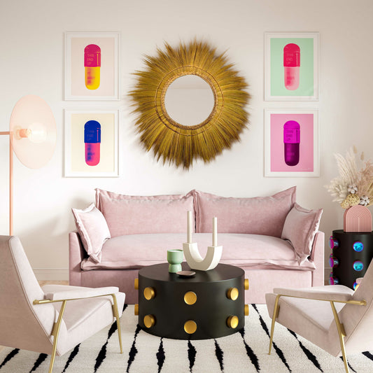 Mettu Mirror by TOV Furniture in natural. Made from rayung grass, iron in a eclectic & global style.