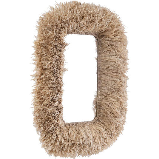 Palm Sisal Rectangular Wall Mirror by TOV Furniture in natural. Made from glass, sisal in a unique style.