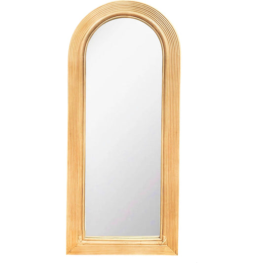 Tanya Rattan Floor Mirror by TOV Furniture. Made from glass, natural cane in a unique style.