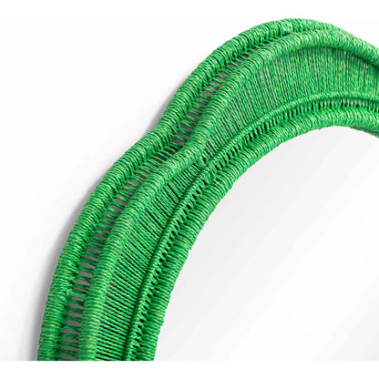 Zeva Wall Mirror by TOV Furniture. Made from glass, mdf, metal, paper cord in a eclectic & global style.