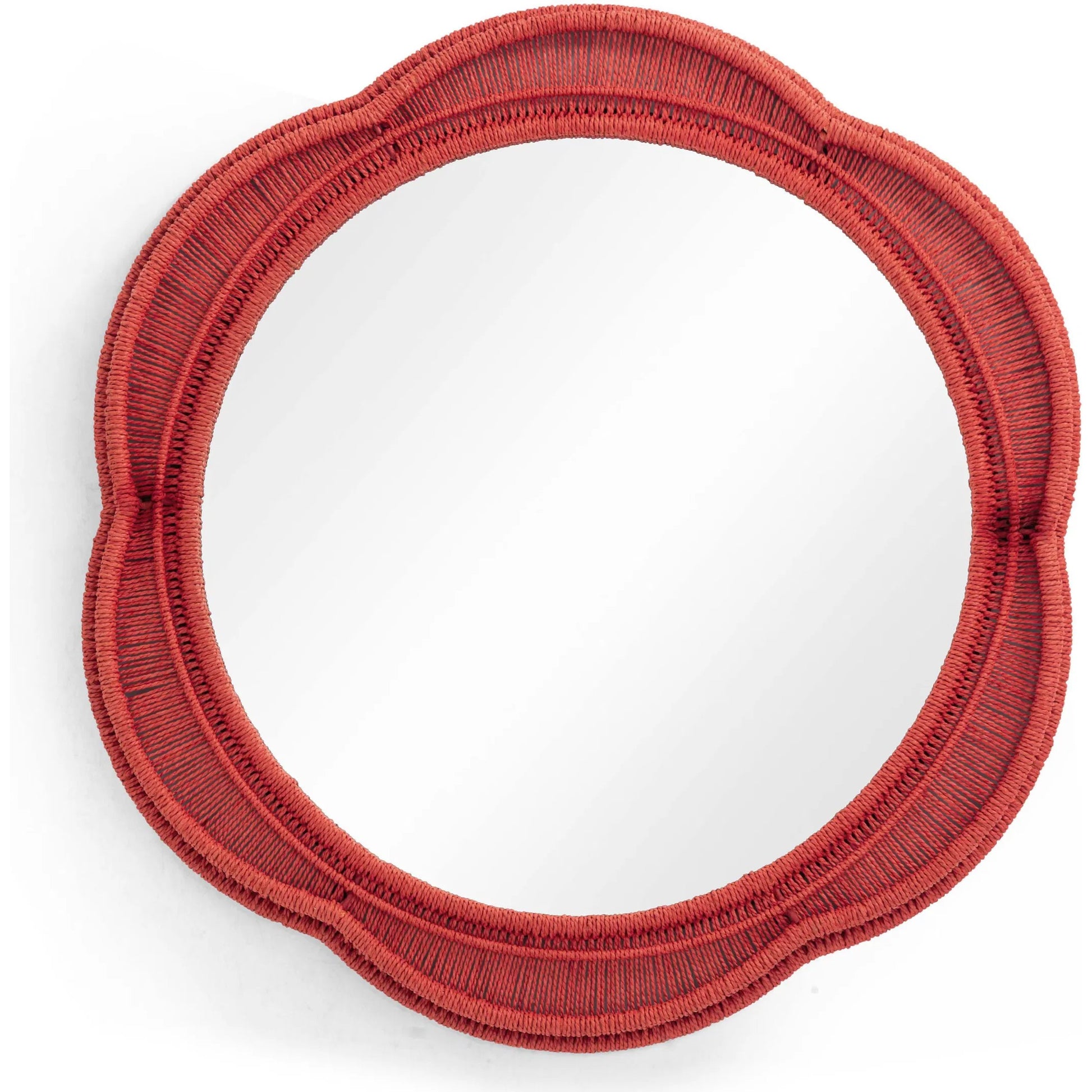 Zeva Wall Mirror by TOV Furniture. Made from glass, mdf, metal, paper cord in a eclectic & global style.