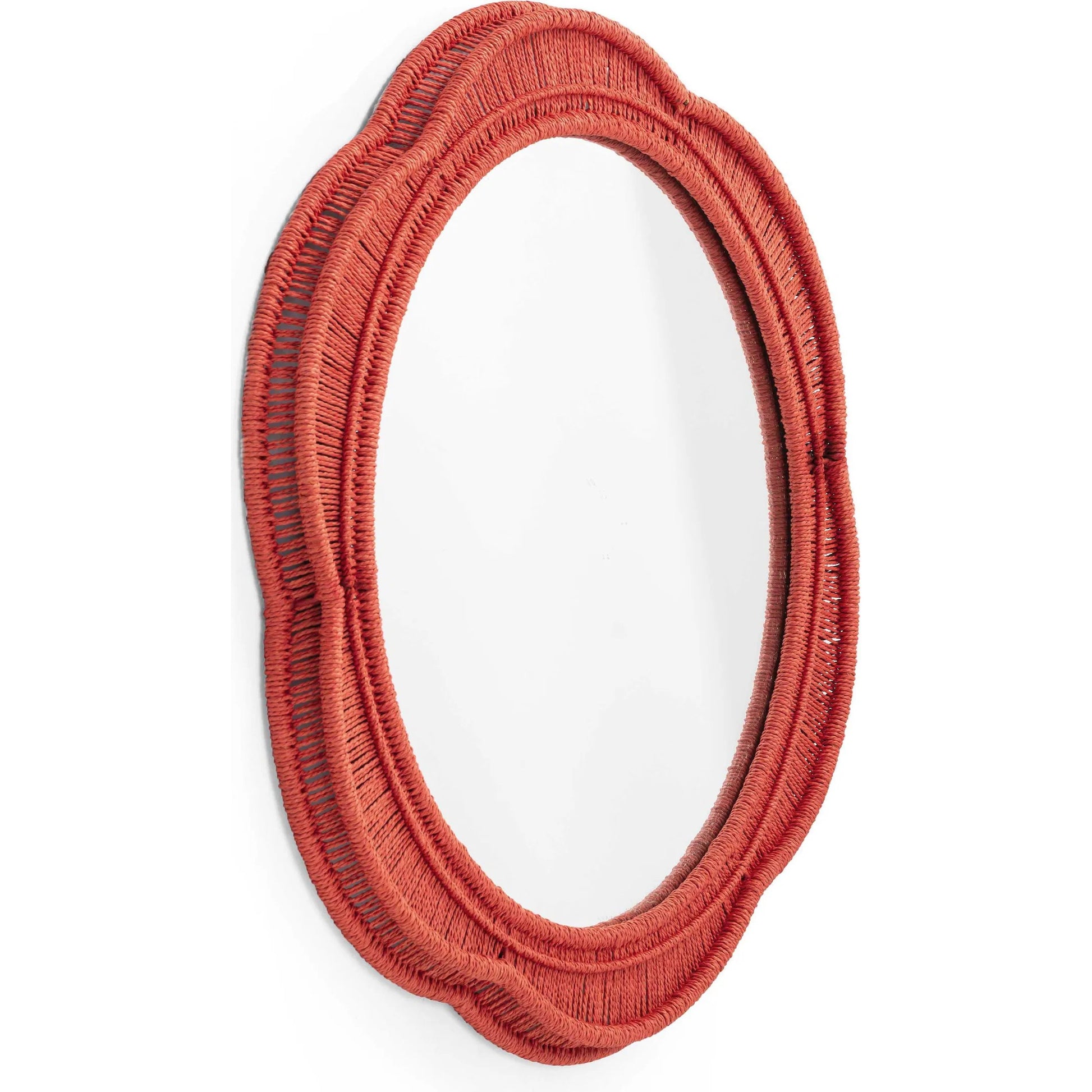 Zeva Wall Mirror by TOV Furniture. Made from glass, mdf, metal, paper cord in a eclectic & global style.