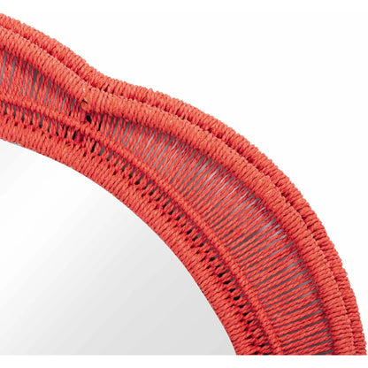 Zeva Wall Mirror by TOV Furniture. Made from glass, mdf, metal, paper cord in a eclectic & global style.