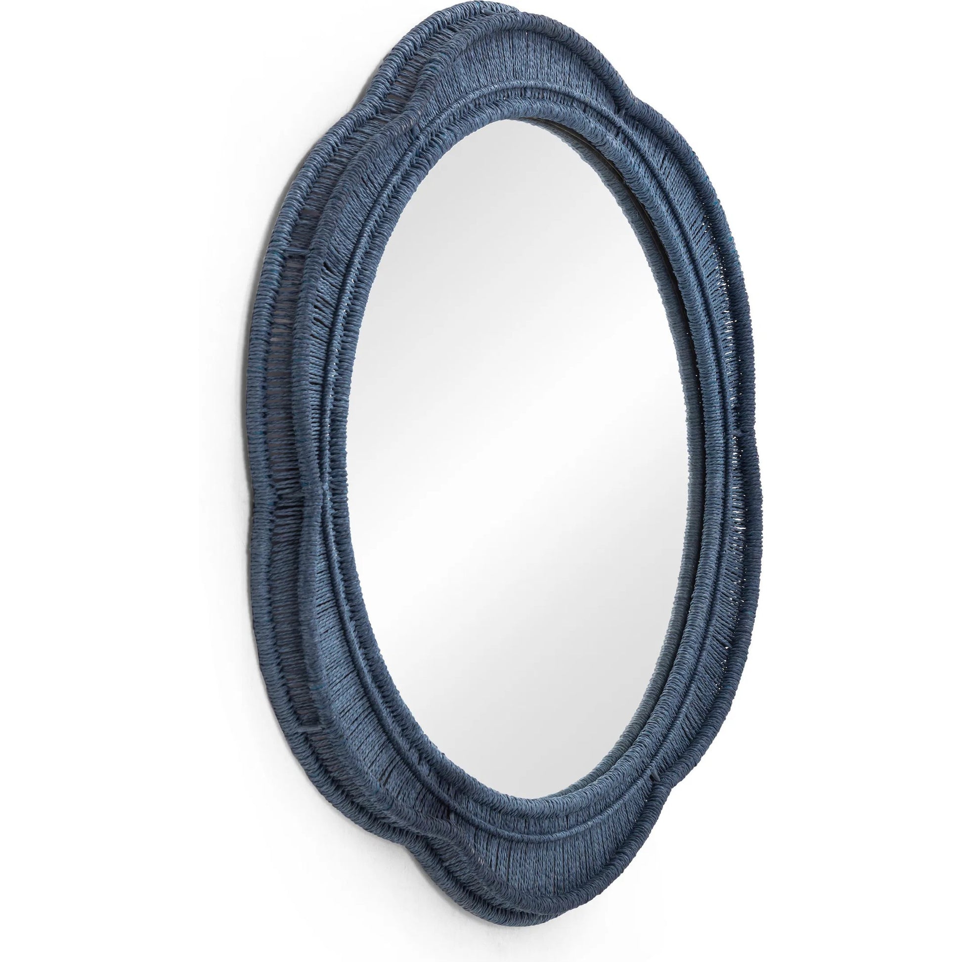 Zeva Wall Mirror by TOV Furniture. Made from glass, mdf, metal, paper cord in a eclectic & global style.