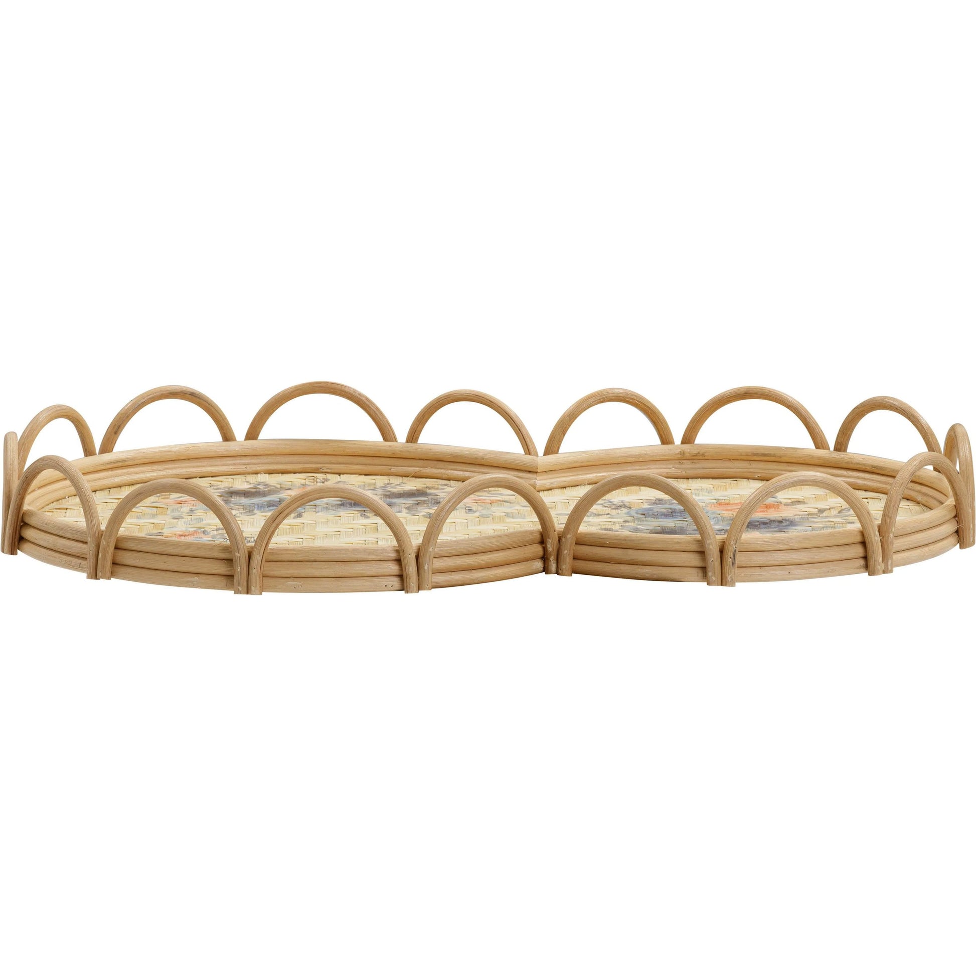 Corey Figure Eight Bamboo Tray by TOV Furniture in multi, natural. Made from rattan in a rustic style.