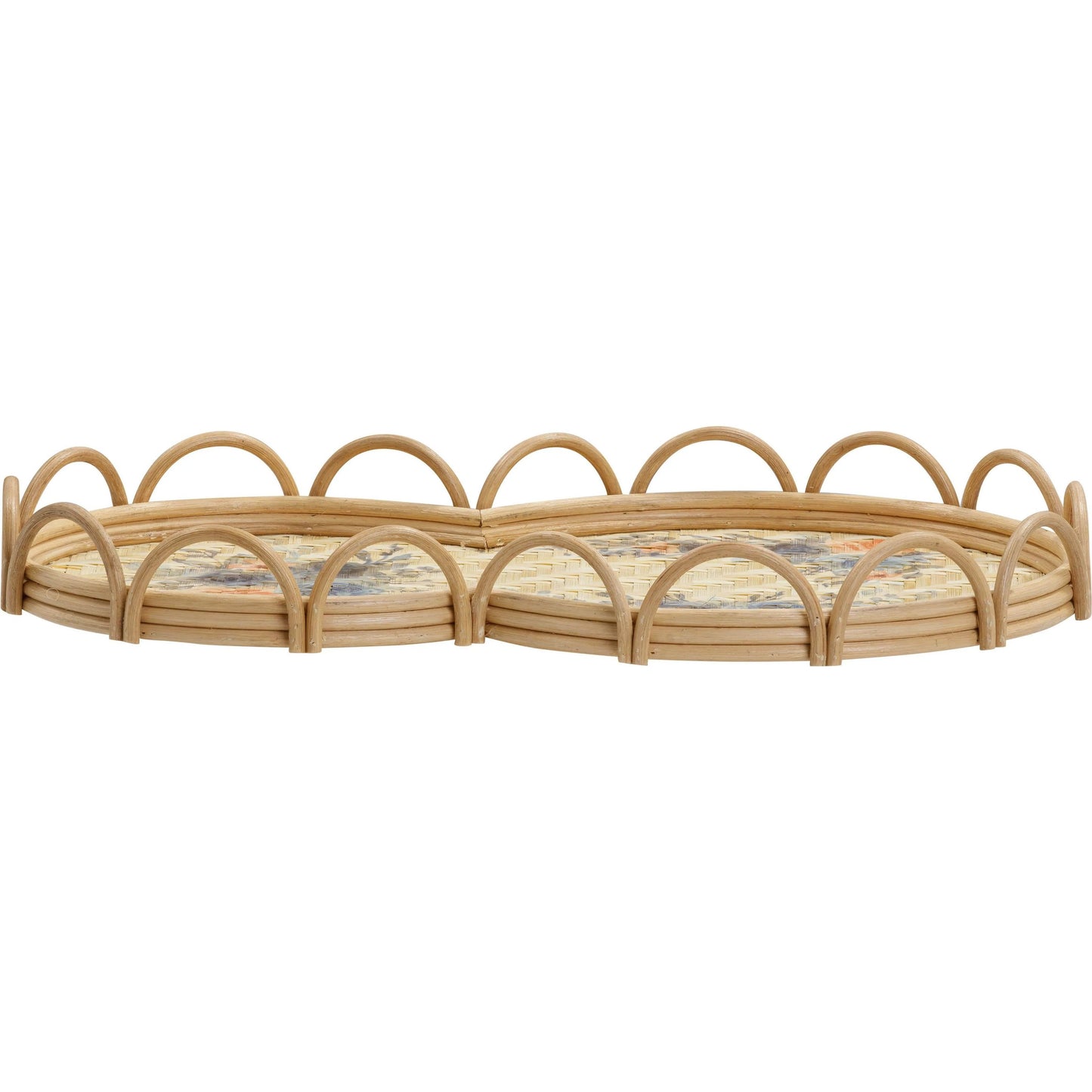 004 SI-2356280 | Additional Silo | Corey Figure Eight Bamboo Tray by TOV Furniture in multi, natural. Made from rattan in a rustic style.