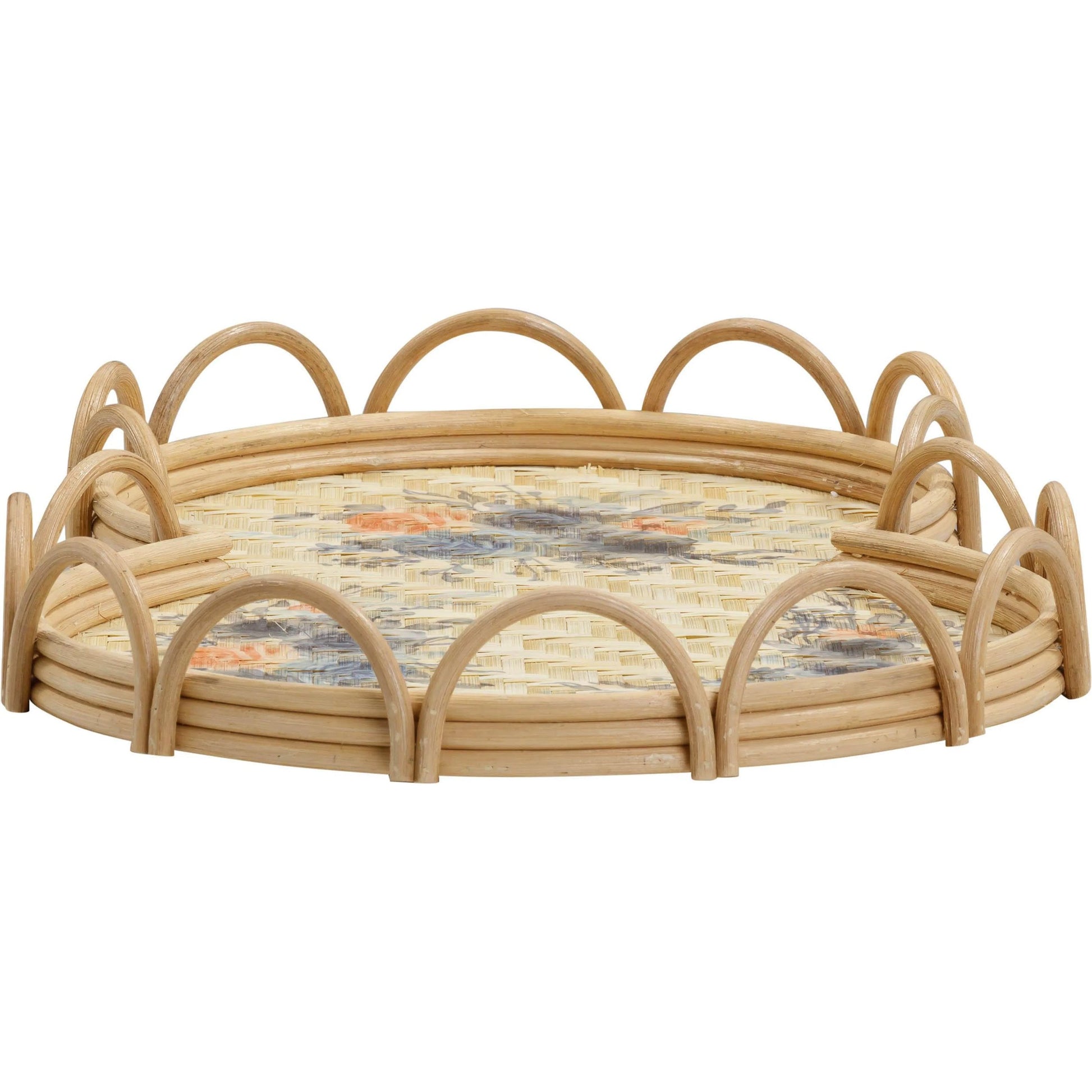 Corey Figure Eight Bamboo Tray by TOV Furniture in multi, natural. Made from rattan in a rustic style.