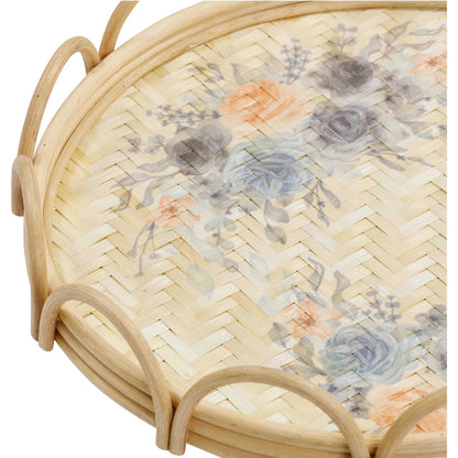 Corey Figure Eight Bamboo Tray by TOV Furniture in multi, natural. Made from rattan in a rustic style.