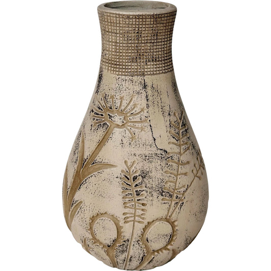 Earthenware Floral Pattern Vase by TOV Furniture. Made from ceramic in a rustic style.